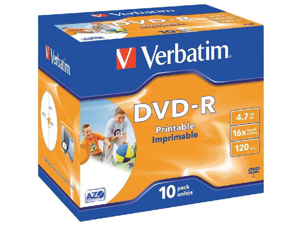 DISCO DVD-R VERBATIM 4,7 GB C/10 ANCHA 43521