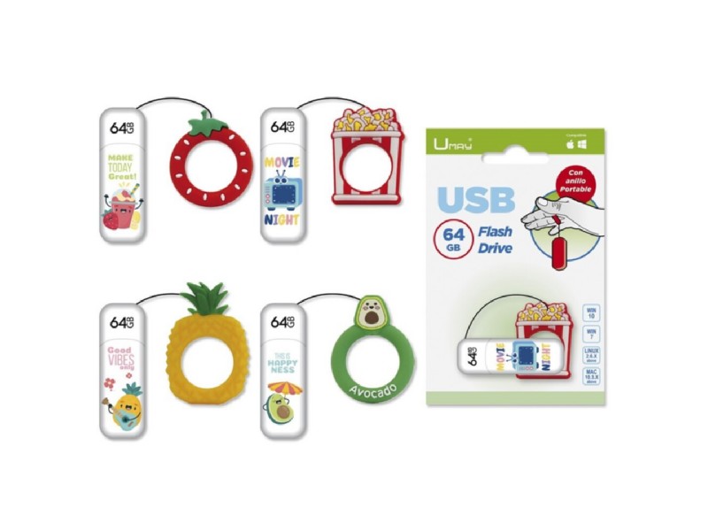 PENDRIVE UMAY 64 GB FUNNY RING CON ANILLO 331223
