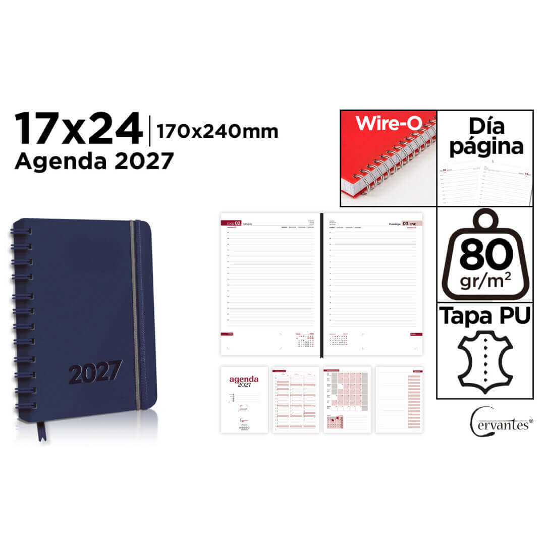 AGENDA MP 2027 17x24 POLIPIEL D/P CE27-44-2 AZUL