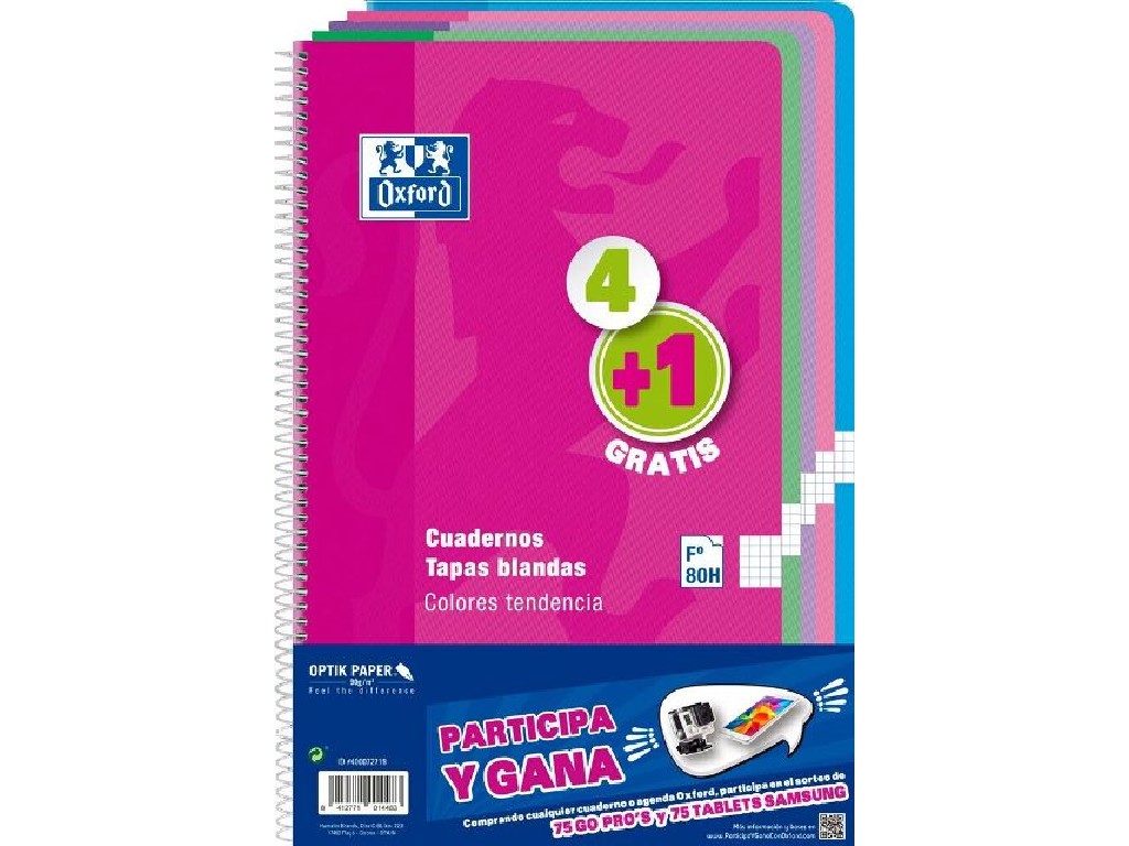 BLOC OXFORD Fº PTE/4+1 80 H. TAPA BASICA 400072719