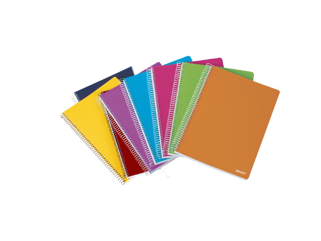 BLOC ANCOR Fº 80 H TAPA PLASTICO 3 MM COLOR SURTID