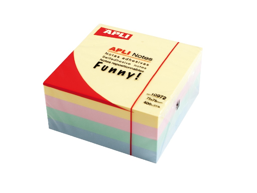 BLOC QUITA-PON APLI  75x75 400H 4/CO PASTEL 10972