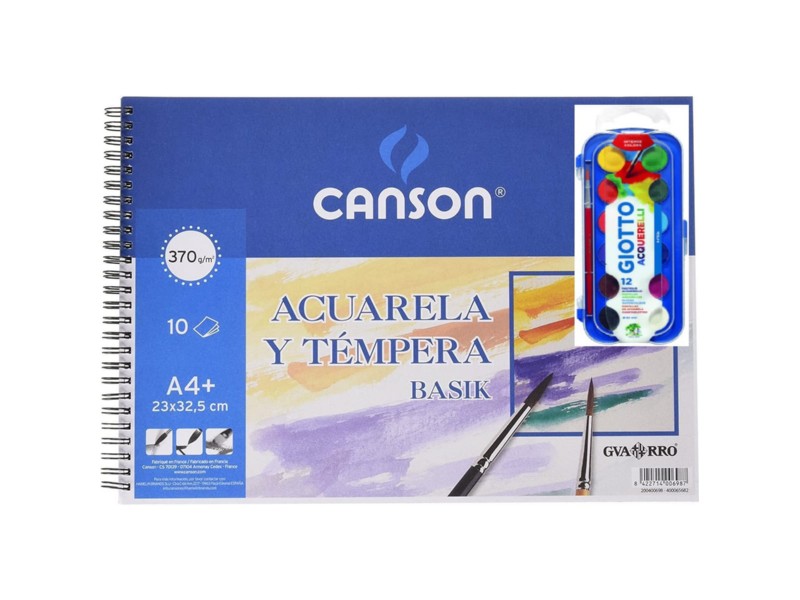 BLOC ACUARELA GUARRO A-4 C32500K012 ESPIRAL 370 GR