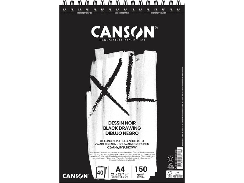 BLOC CANSON XL DIBUJO NEGRO 400039086 150 GR.40 H