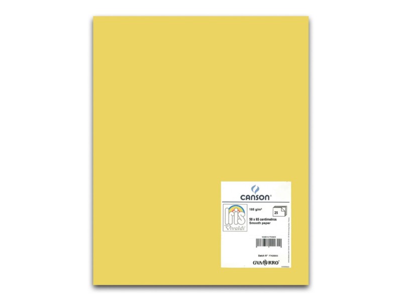 CARTULINA 50x65 AMARILLO LIMON PTE/25 200040220