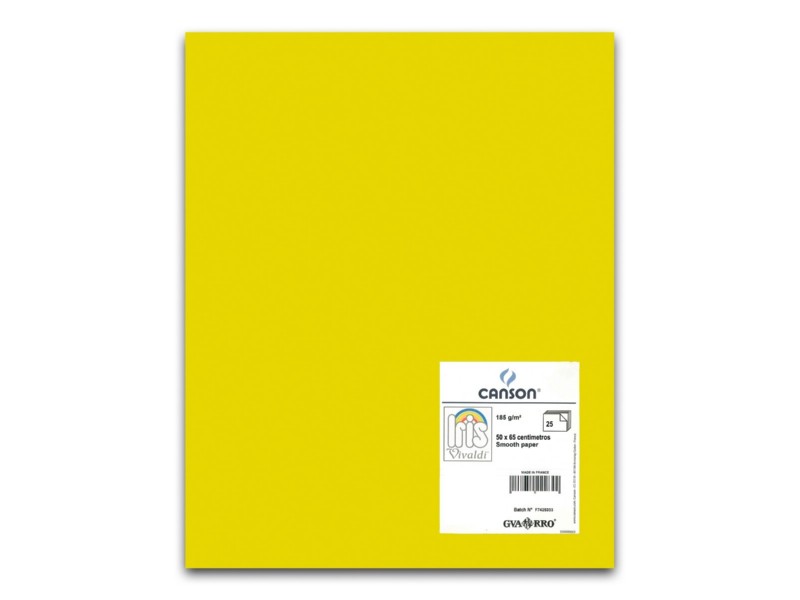 CARTULINA 50x65 AMARILLO CANARIO PTE/25 200040221