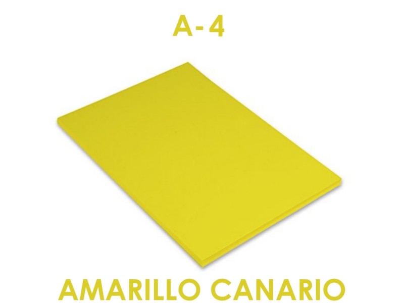 CARTULINA A-4 AMARILLO CANARIO PTE/50 200040155