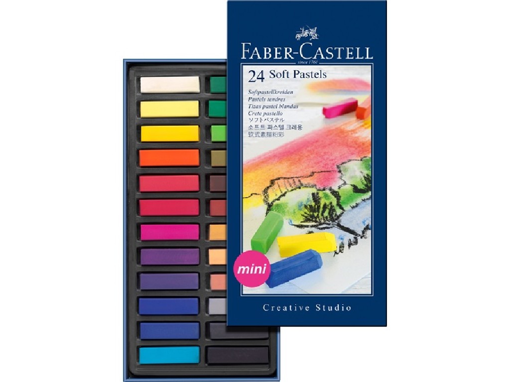 CERA FABER CASTELL PASTEL 24 COLORES MINI 128224