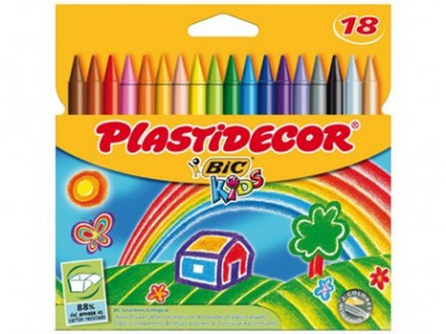 CERA PLASTIDECOR 18 COLORES BIC KIDS