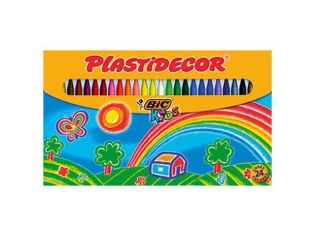 CERA PLASTIDECOR 24 COLORES BIC KIDS /