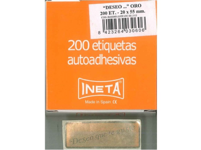 ETIQUETAS INETA 0503060 DESEO TE GUSTE R/200 UNID