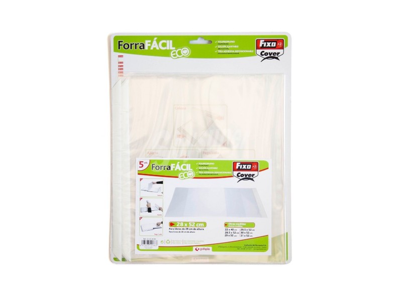 FORRO LIBRO FORRAFACIL FIXO 28x52 CM PACK/5 UNIDAD