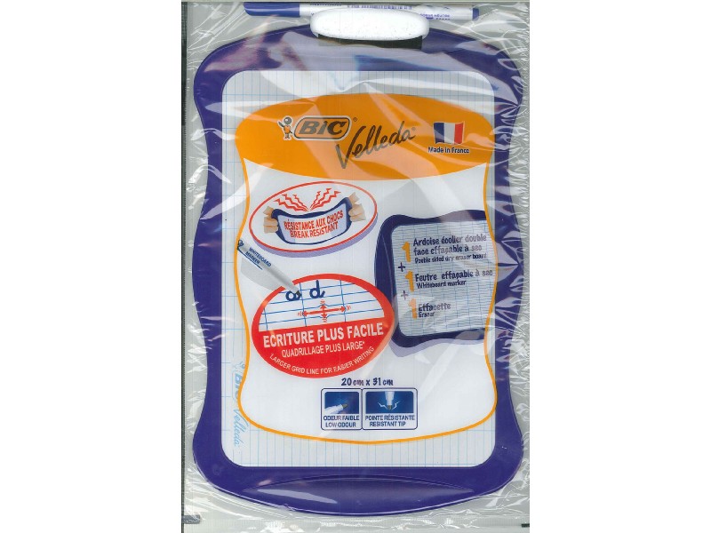 PIZARRA BIC VELLEDA 20x31 BLANCA + ROTULADOR