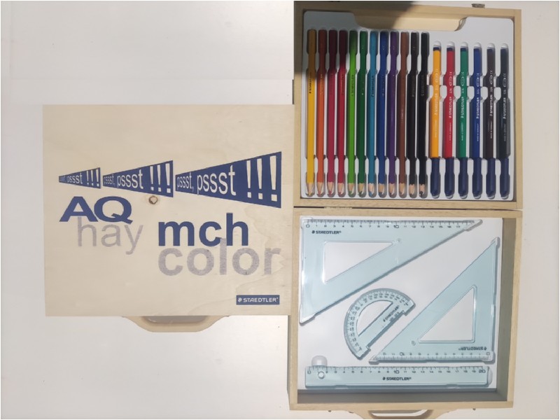 PLUMIER STAEDTLER MADERA 12 LAPIZ+6 ROTUL+REGLAS