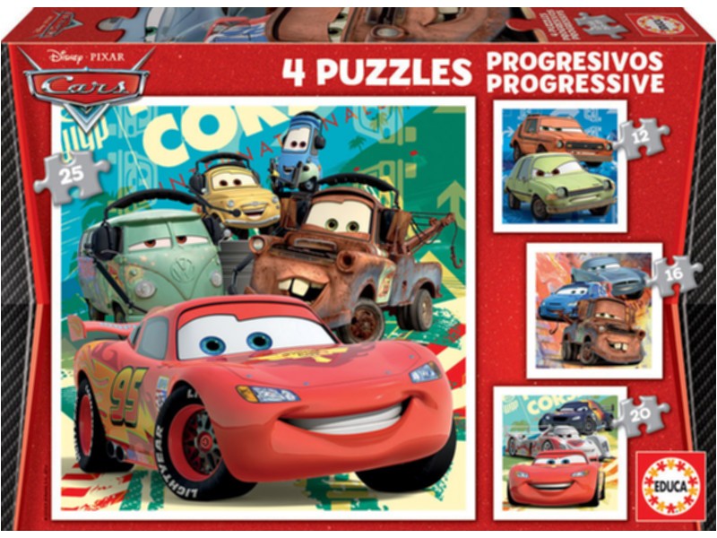 PUZZLE EDUCA   12+16+20+25 PIEZAS 14942 CARS 2