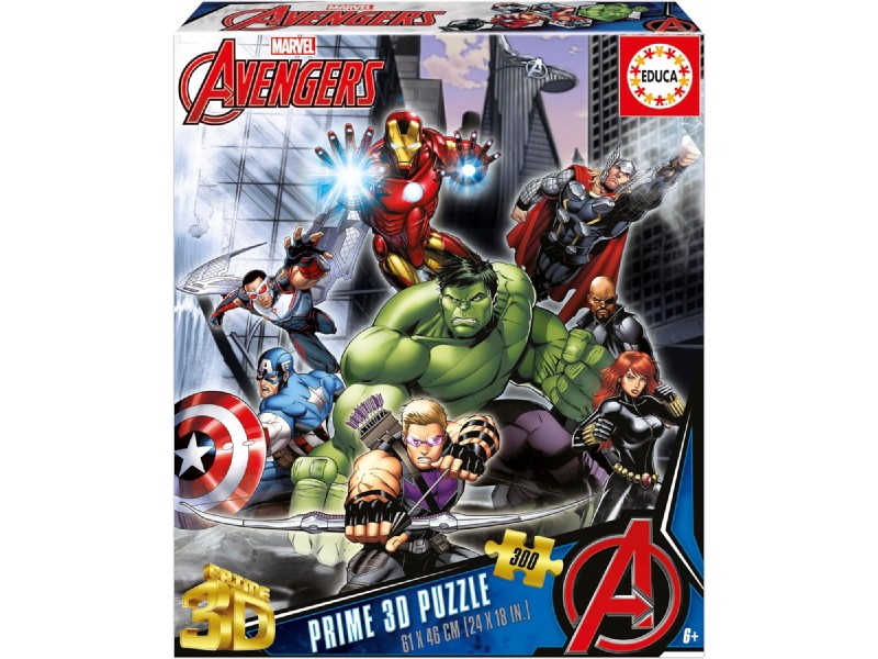 PUZZLE EDUCA  300 PIEZAS 20051 MARVEL AVENGERS 3D