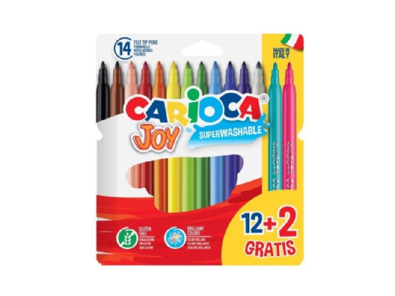 ROTULADOR CARIOCA JOY 12+2 COLORES CARTON
