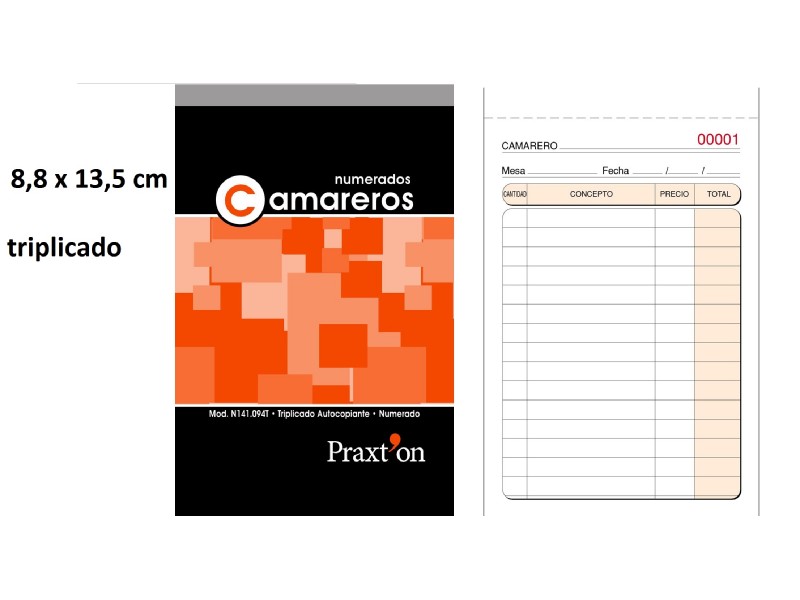 TALONARIO PRAXTON CAMARERO BOLSILLO TRIPL N141094T