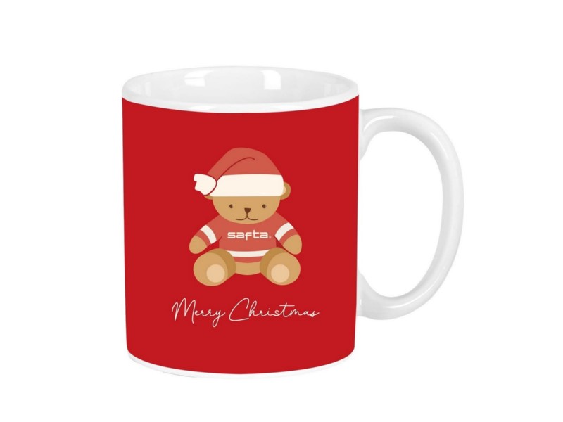 TAZA SAFTA 342503914 OSITO ROJO FELICES FIESTAS GR