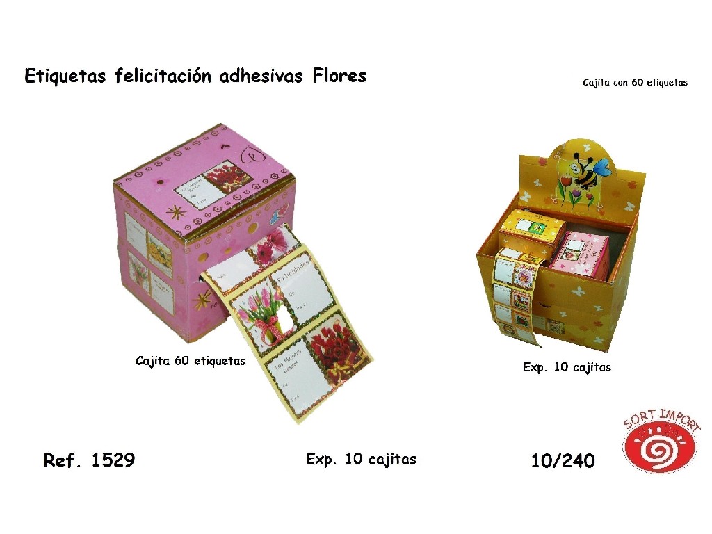 NSOR ETIQUETA FELICITACION FLORES 1529 C/60